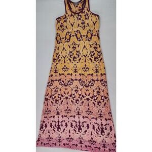 Athleta Yellow and Pink Patterned Mini Dress